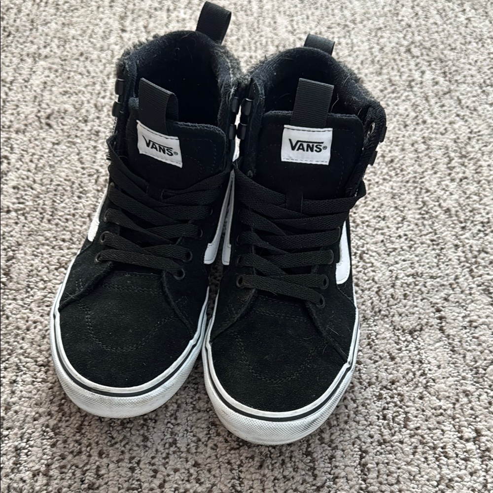 Vans Black and White High-Top Sneakers